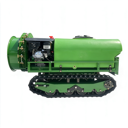 400L Electric Hybrid Remote Crawler Air Blast Sprayer, Dual 48V Brushless Motor Tracked Fruit Tree Spraying Machine